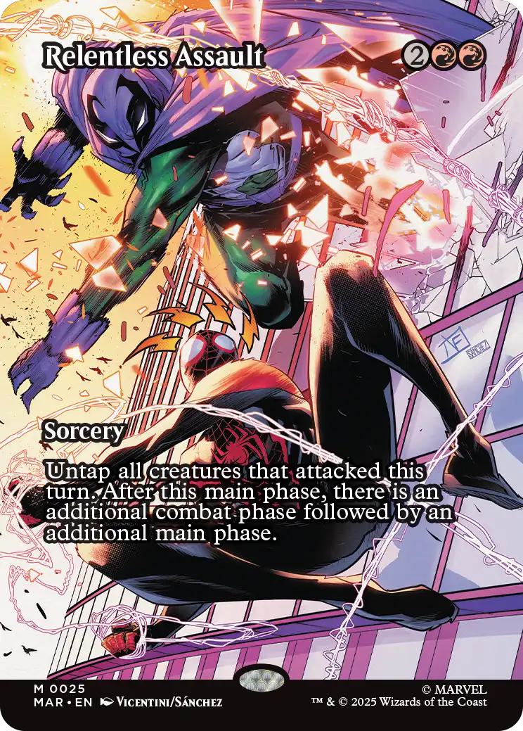 Relentless Assault [25] [Borderless] [Source Material] [Marvel Universe] [Non-Foil]