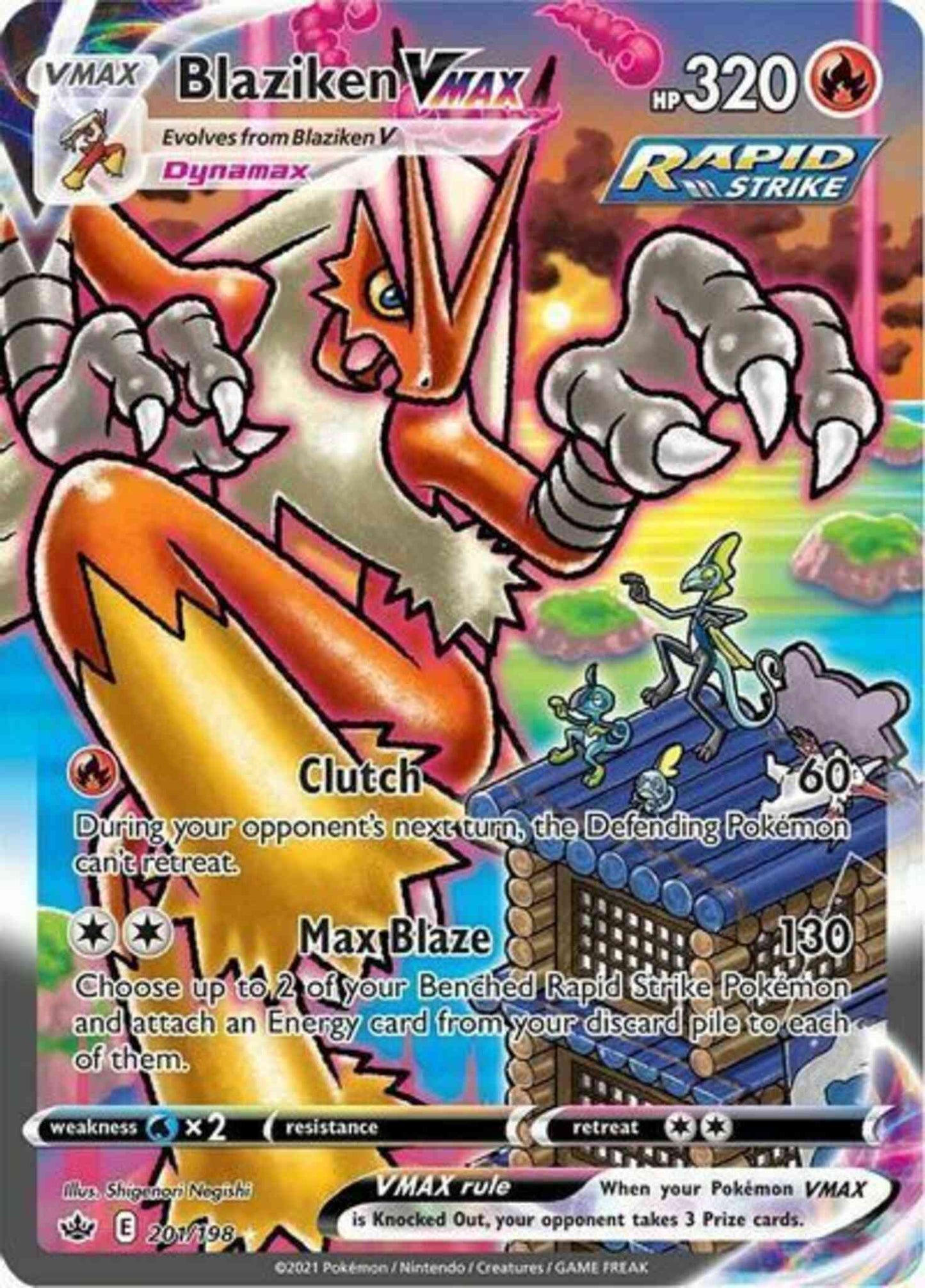 Blaziken VMAX - 201/198 - Rare Rainbow [swsh6-201] [Secret]