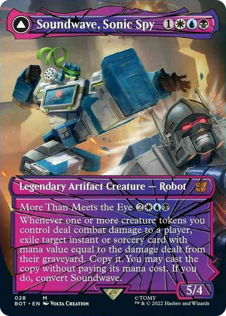 Soundwave, Sonic Spy // Soundwave, Superior Captain [28] [Borderless] [Shattered Glass] [Universes Beyond: Transformers] [Non-Foil]