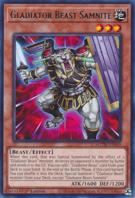 Gladiator Beast Samnite - MZTM-EN069 - Rare - 1st Edition