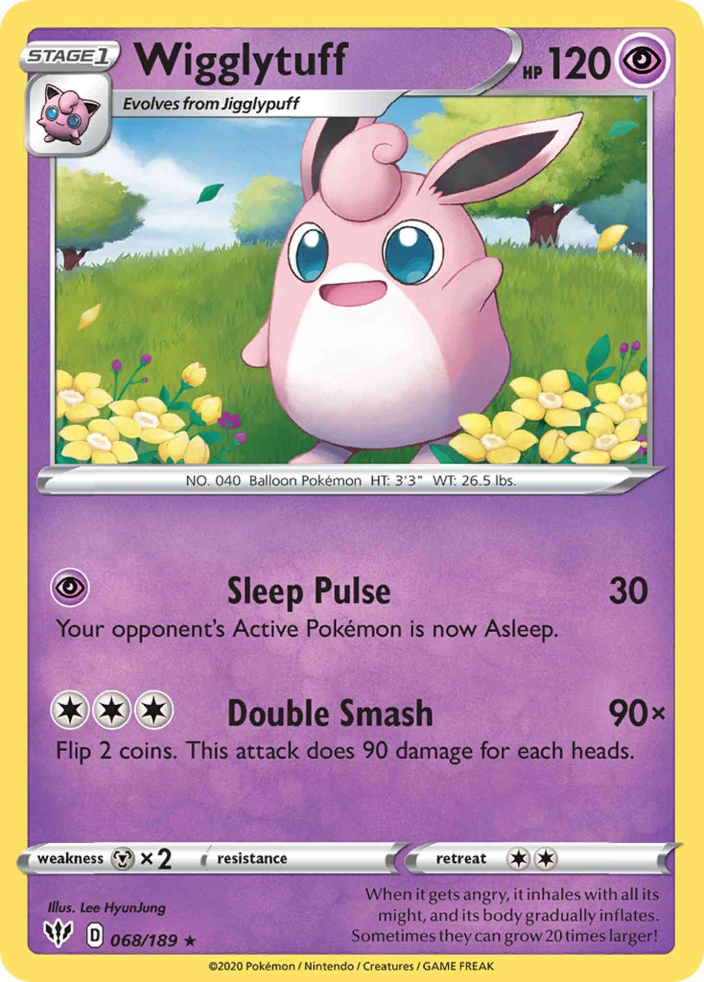 Wigglytuff - 068/189 - Rare [swsh3-068] [Non-Holo]