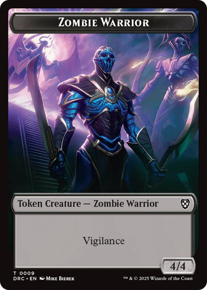 Zombie Token (03) // Zombie Warrior Token (09) [DFT/DRC Set Symbol] [Aetherdrift: Commander: Tokens] [Non-Foil]