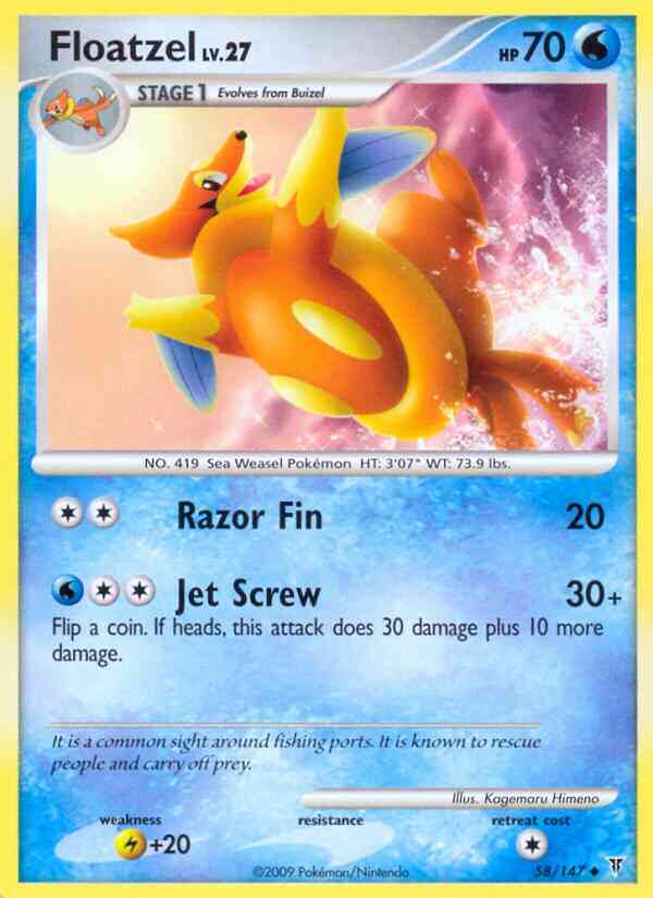 Floatzel - 58/147 - Uncommon [pl3-58] [Reverse Holo]