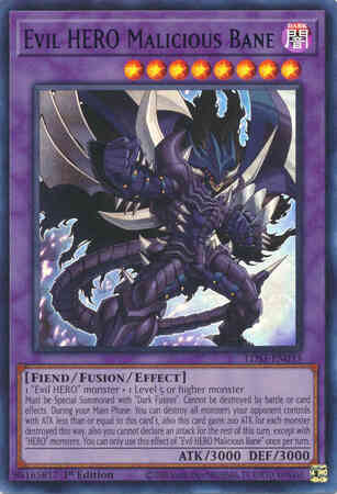 Evil HERO Malicious Bane - Blue - LDS3-EN033 - Ultra Rare - 1st Edition