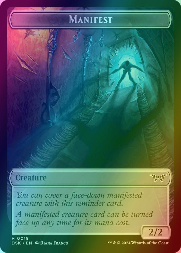 Demon Token (09) // Manifest Token (18) [Duskmourn: House of Horror: Tokens] [Foil]