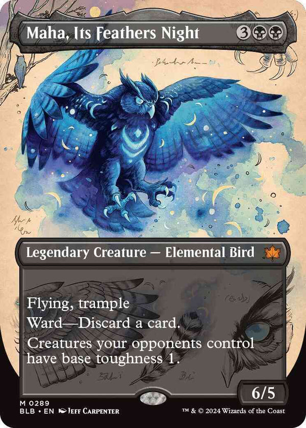 Maha, Its Feathers Night [289] [Borderless] [Field Notes] [Bloomburrow] [Non-Foil]