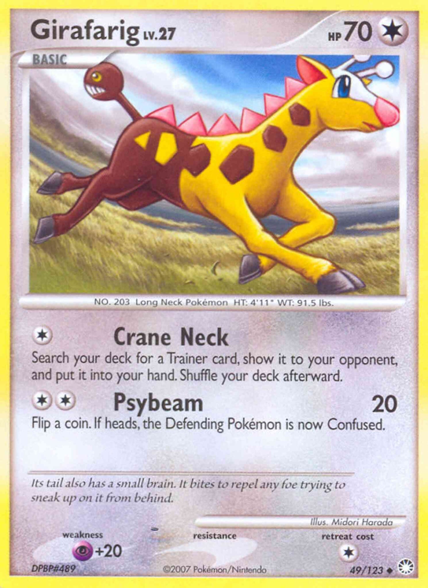 Girafarig - 49/123 - Uncommon [dp2-49] [Reverse Holo]