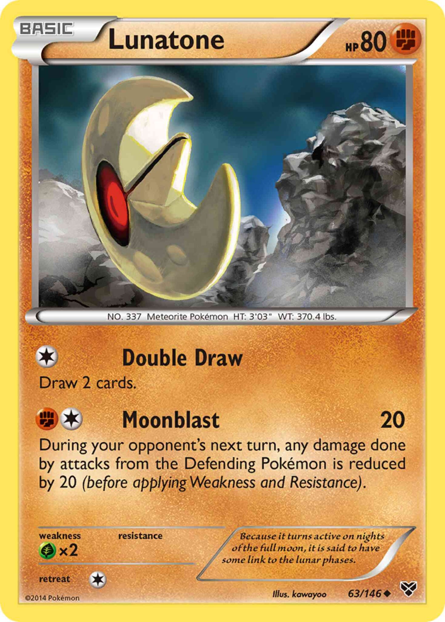 Lunatone - 63/146 - Uncommon [xy1-63] [Reverse Holo]