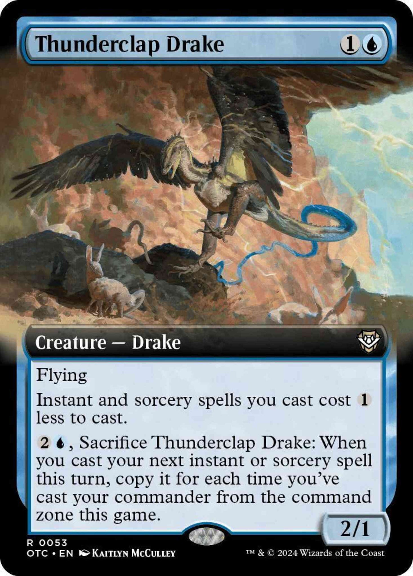 Thunderclap Drake [53] [Extended Art] [Outlaws of Thunder Junction: Commander] [Non-Foil]