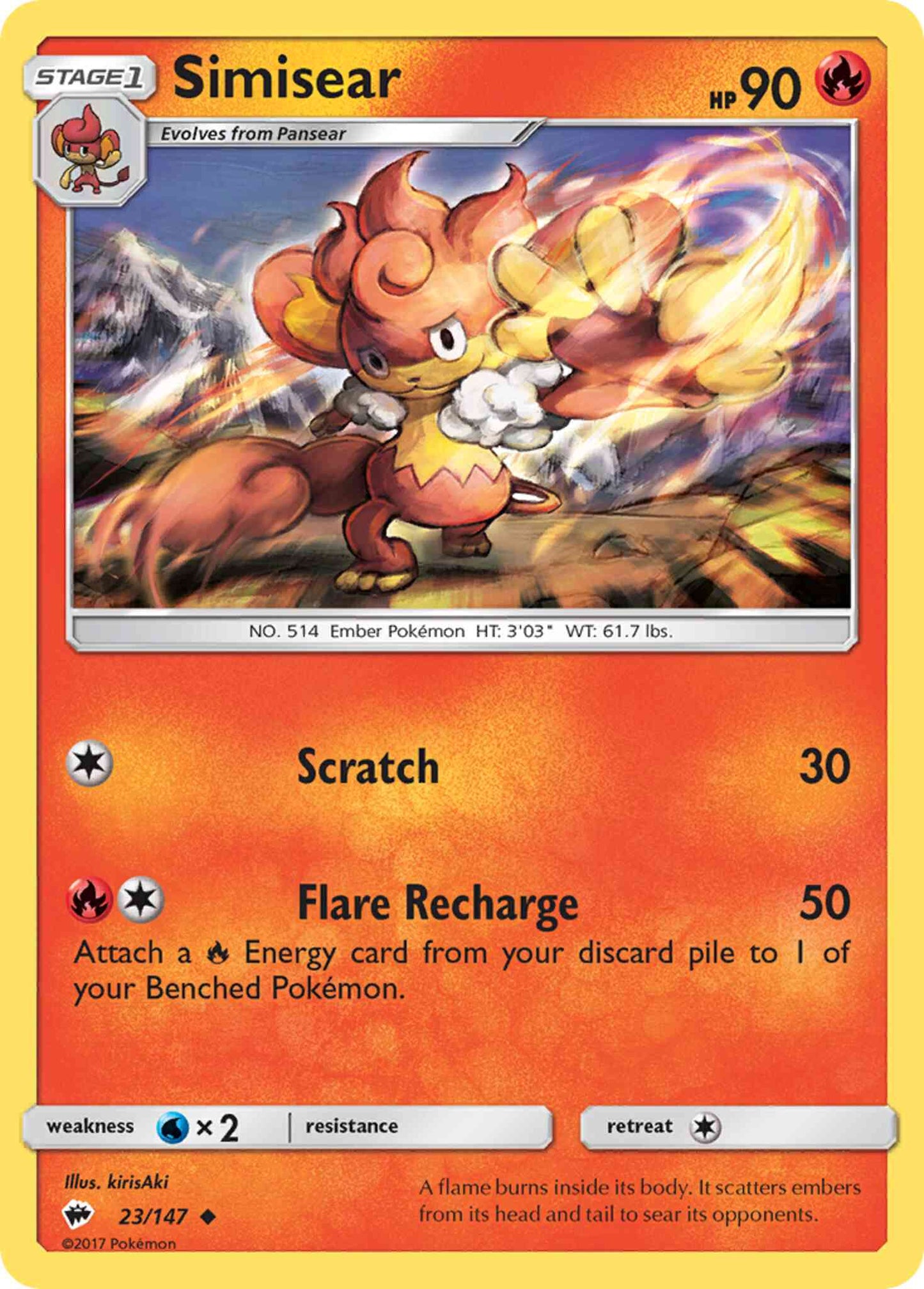 Simisear - 23/147 - Uncommon [sm3-23] [Non-Holo]