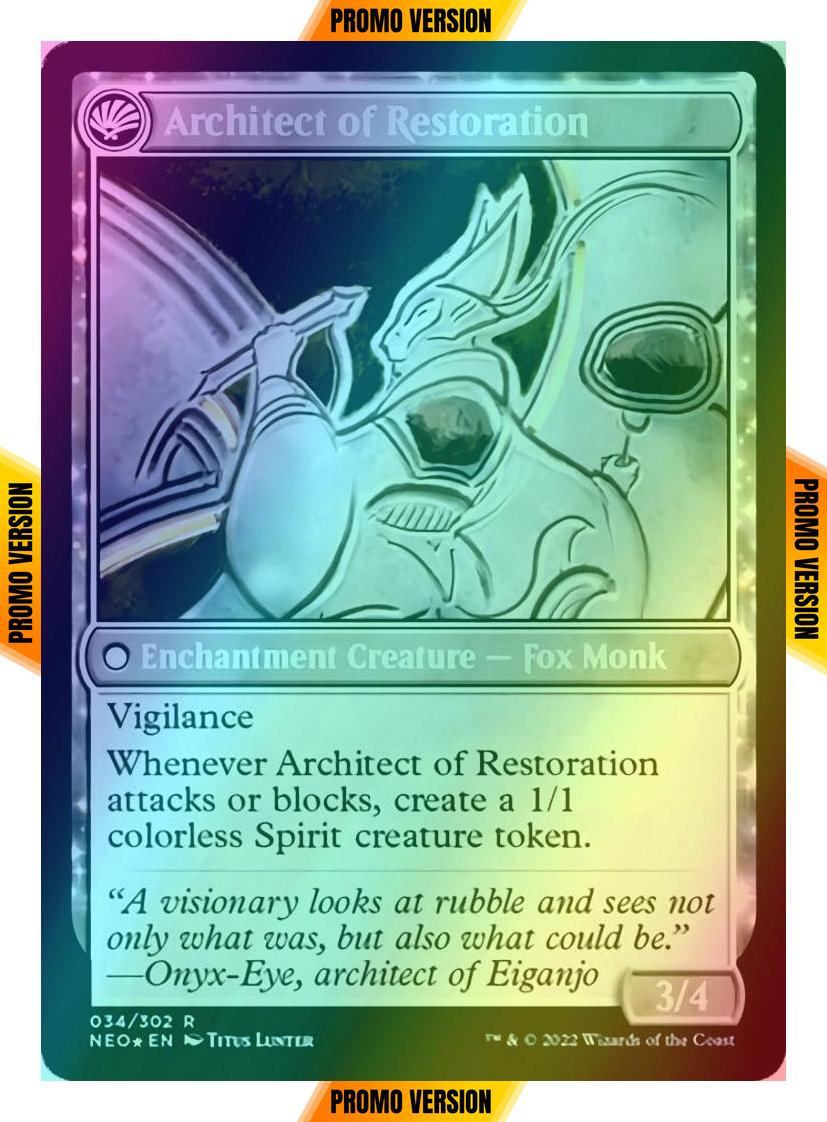 The Restoration of Eiganjo // Architect of Restoration [Prerelease] [34s] [Kamigawa: Neon Dynasty: Promos] [Foil]