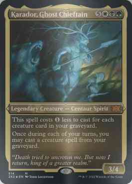 Karador, Ghost Chieftain [514] [Double Masters 2022] [Etched Foil]