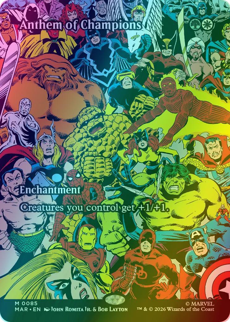 Anthem of Champions [85] [Borderless] [Source Material] [Marvel Universe] [Foil]