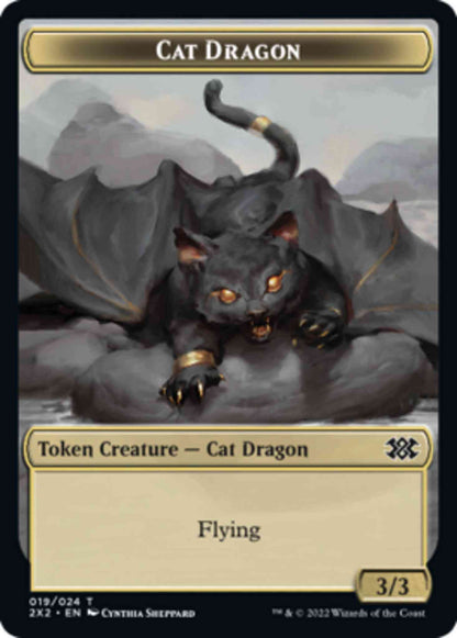 Cat Dragon Token (19) // Monk Token (06) [Double Masters 2022: Tokens] [Non-Foil]