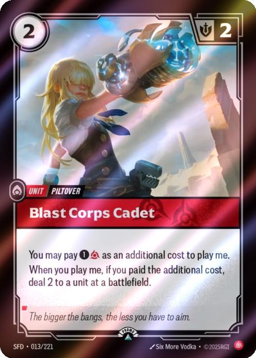 Blast Corps Cadet - 013/221 [Riftbound Organized Play Promotional Cards] [Foil]