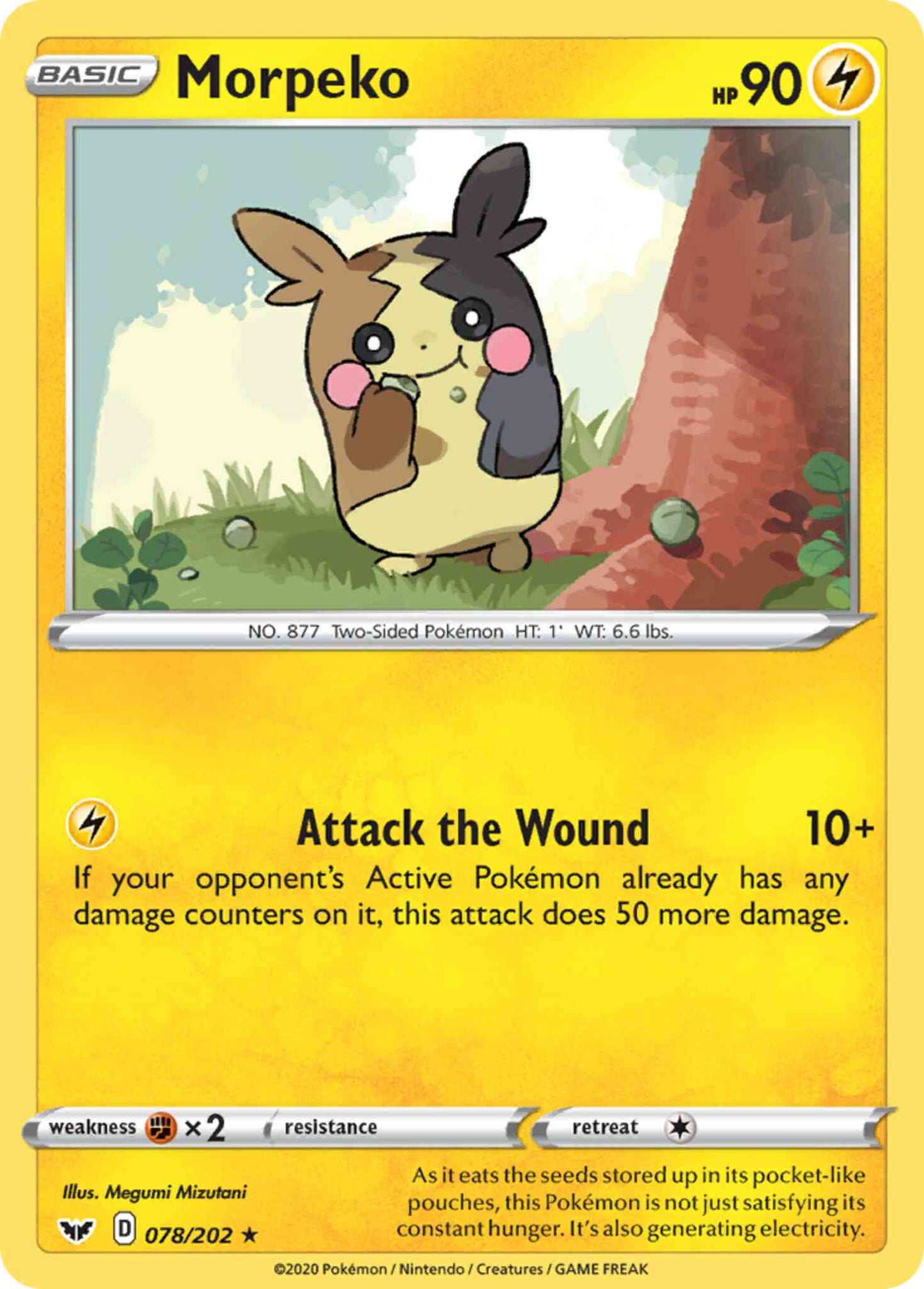Morpeko - 078/202 - Rare [swsh1-078] [Reverse Holo]