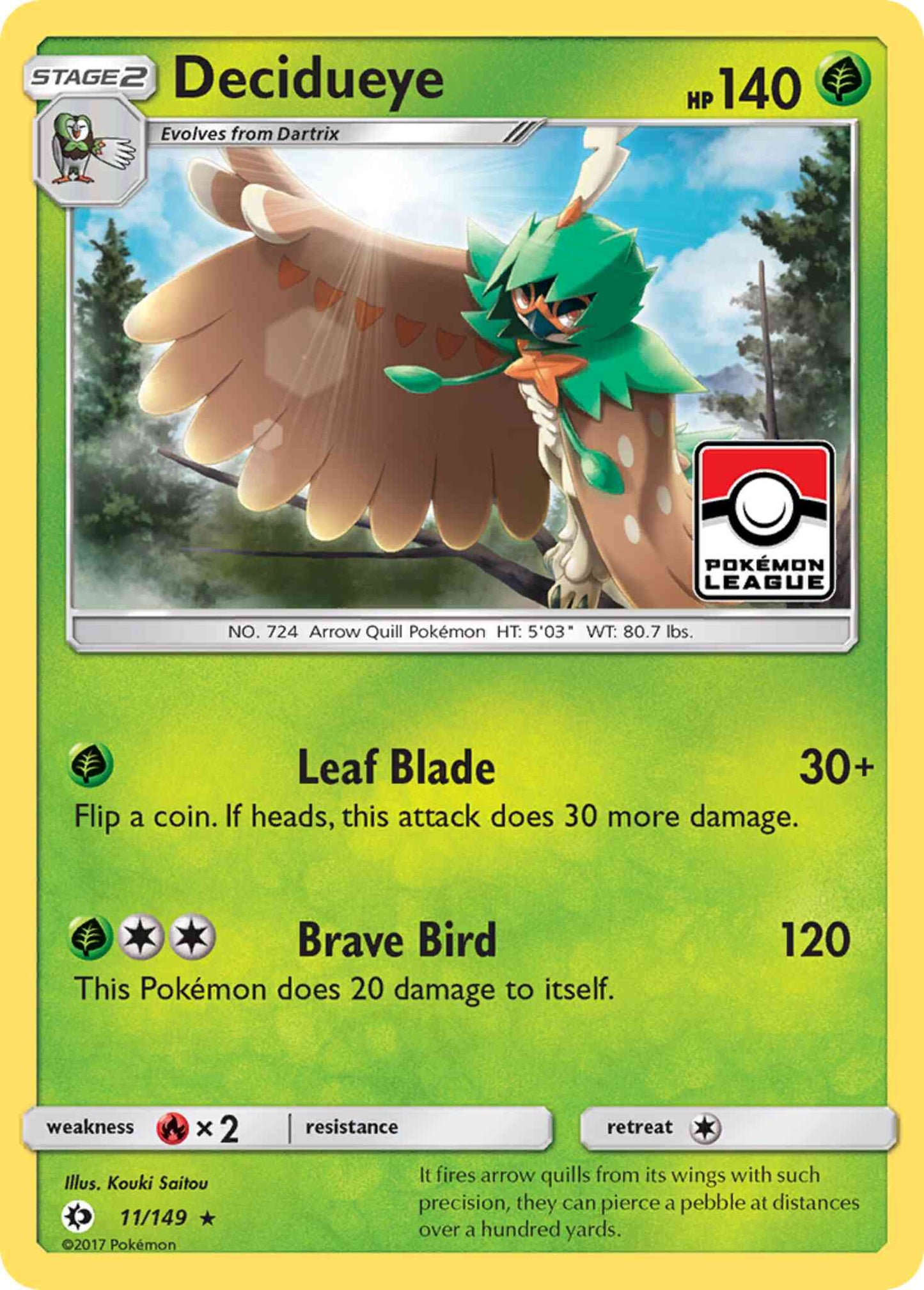 Decidueye - 11/149 - Rare [sm1-11] [Non-Holo]