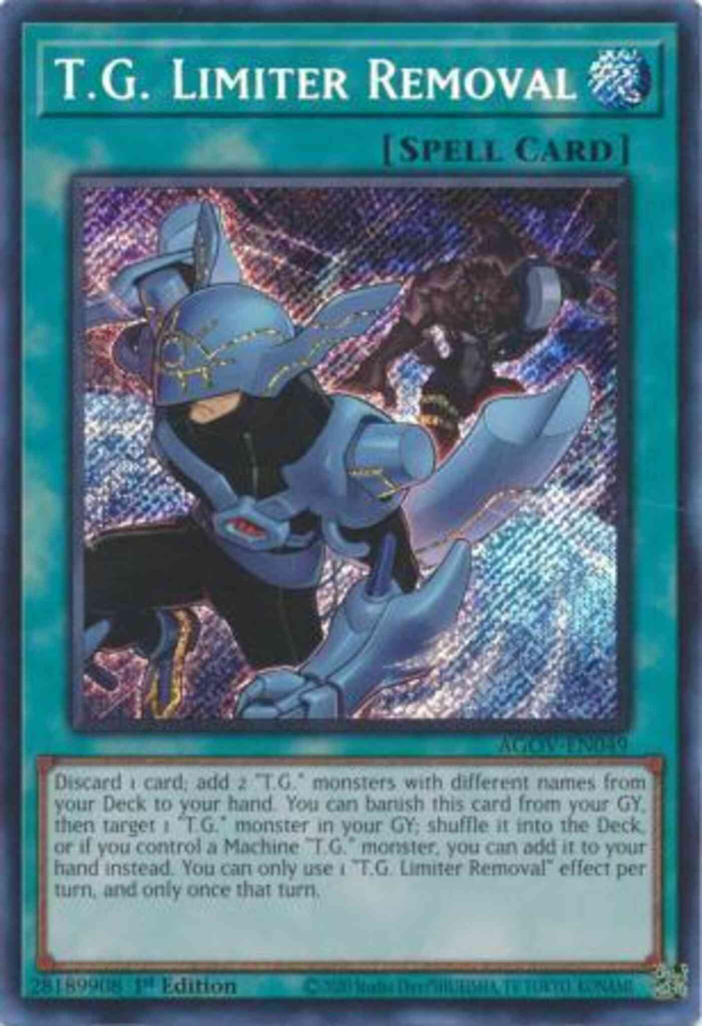 T.G. Limiter Removal - AGOV-EN049 - Secret Rare - 1st Edition