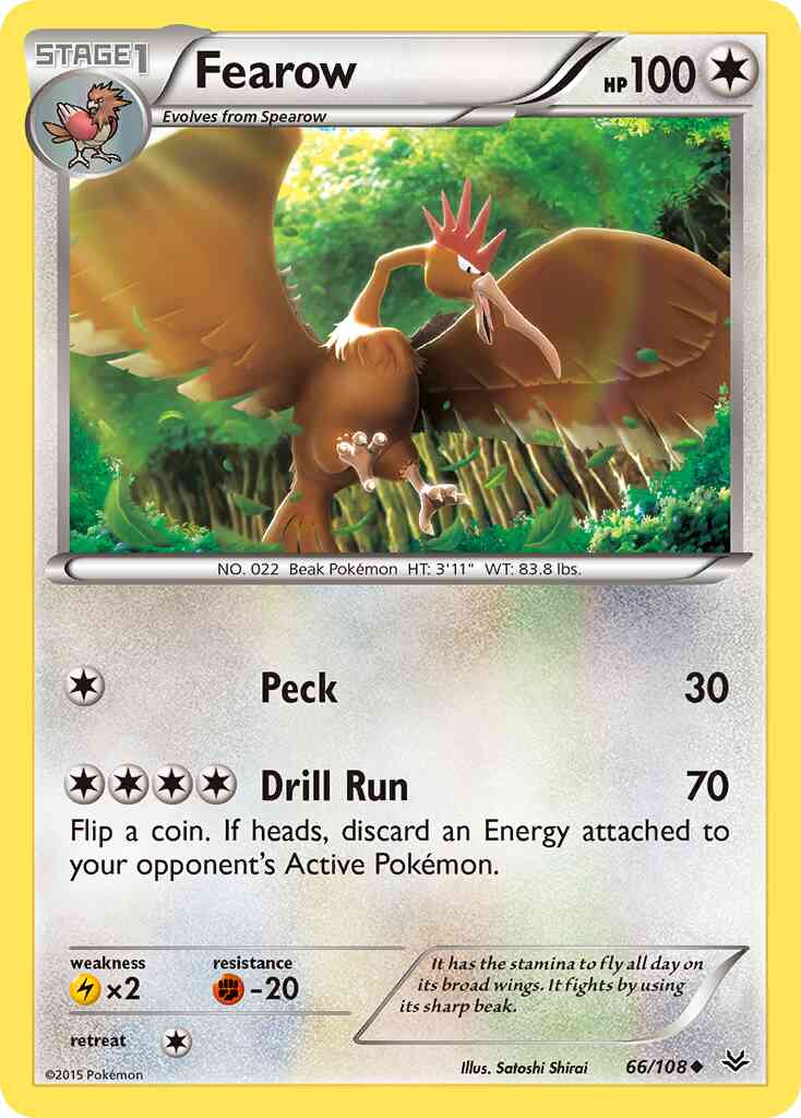 Fearow - 66/108 - Uncommon [xy6-66] [Non-Holo]