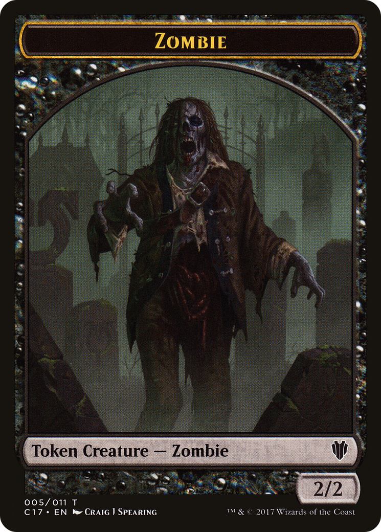 Gold Token (10) // Zombie Token (05) [Commander 2017 Tokens] [Non-Foil]