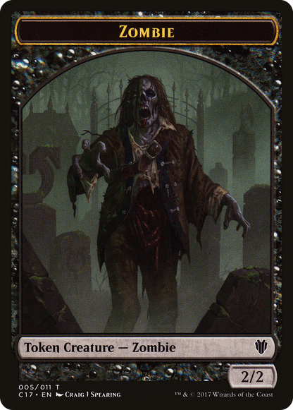 Gold Token (10) // Zombie Token (05) [Commander 2017 Tokens] [Non-Foil]