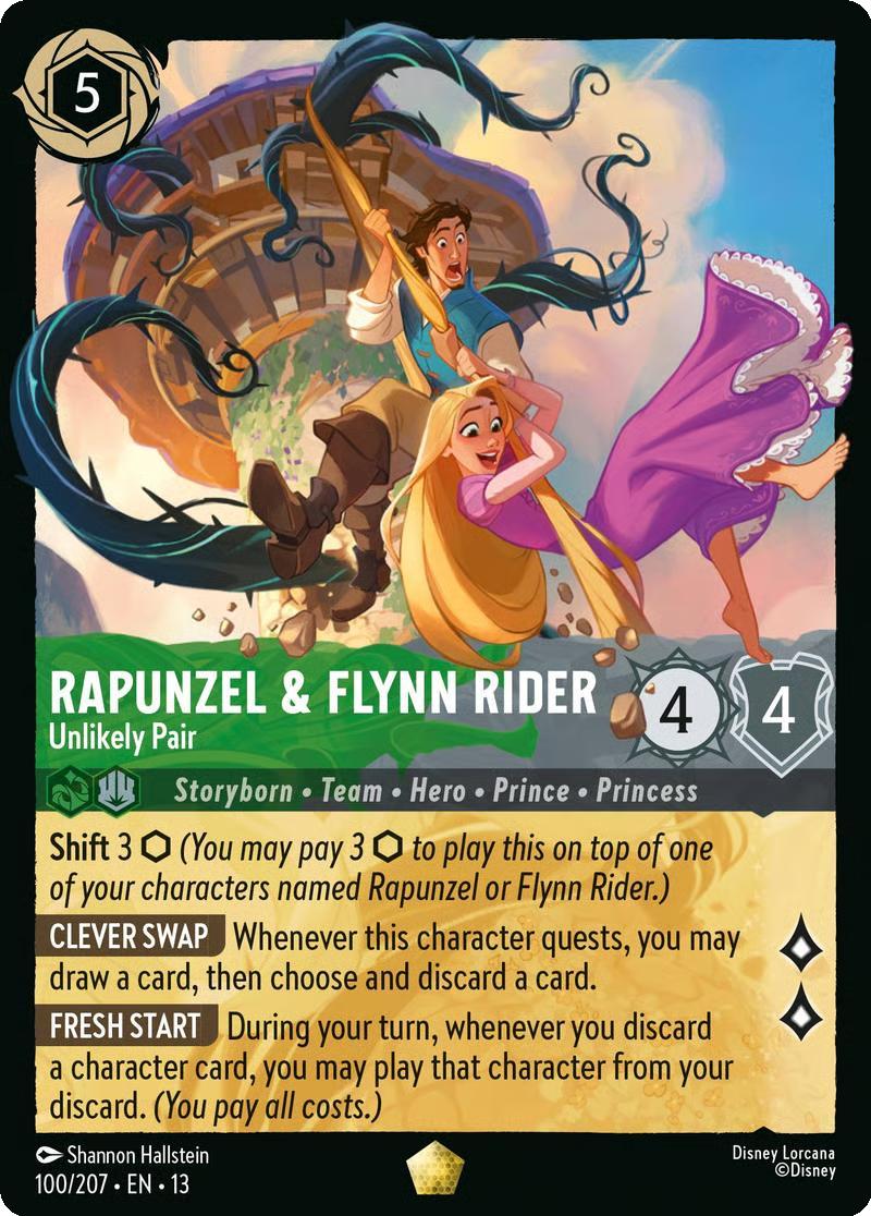 Rapunzel & Flynn Rider - Unlikely Pair - 100/204 [Attack of the Vine!] [Non-Foil]