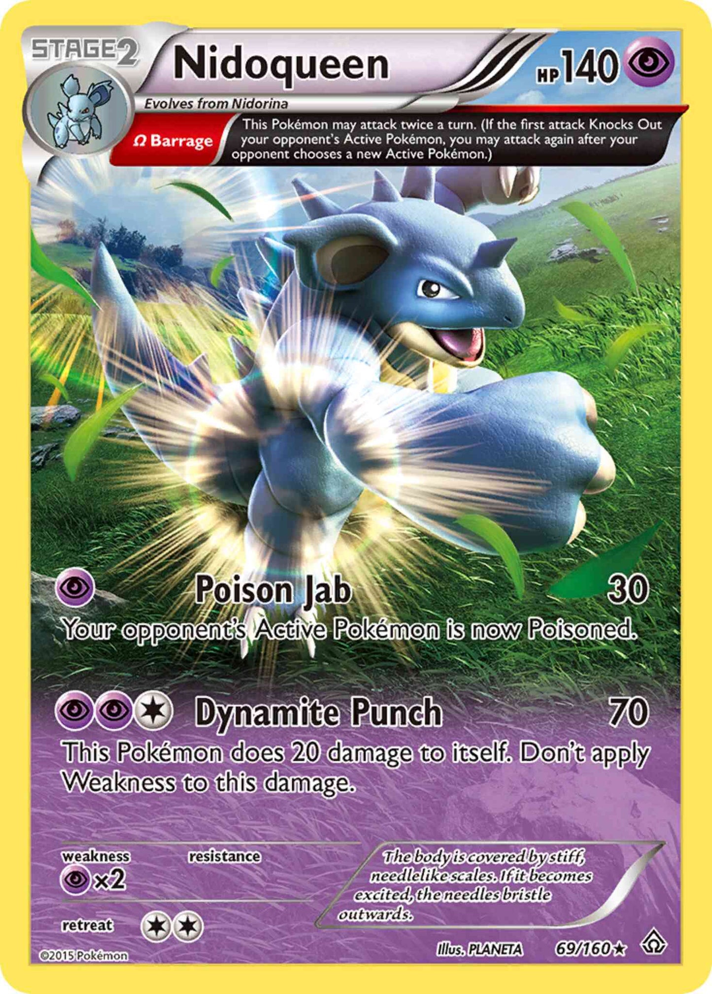 Nidoqueen - 69/160 - Rare [xy5-69] [Reverse Holo]