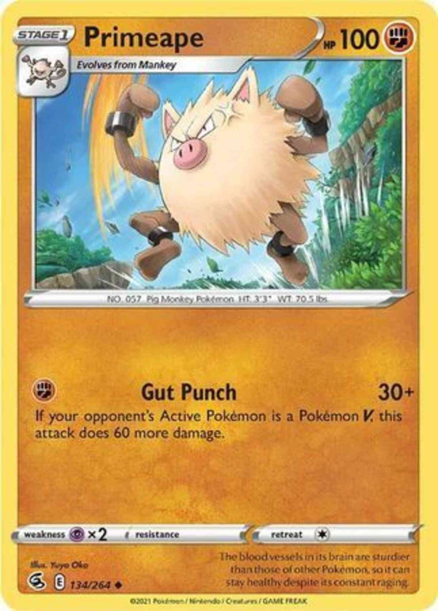 Primeape - 134/264 - Uncommon [SWSH8-134] [Non-Holo]
