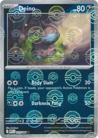 Deino - Poké Ball Pattern - 065/086 - Common [sv105w-065] [Reverse Holo]