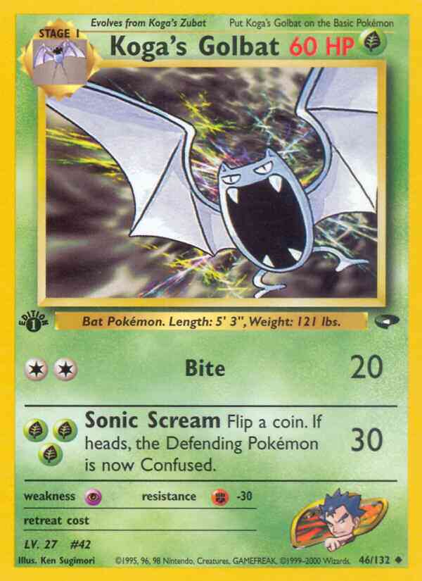 Koga's Golbat - 46/132 - Uncommon - 1st Edition [gym2-46] [Non-Holo]