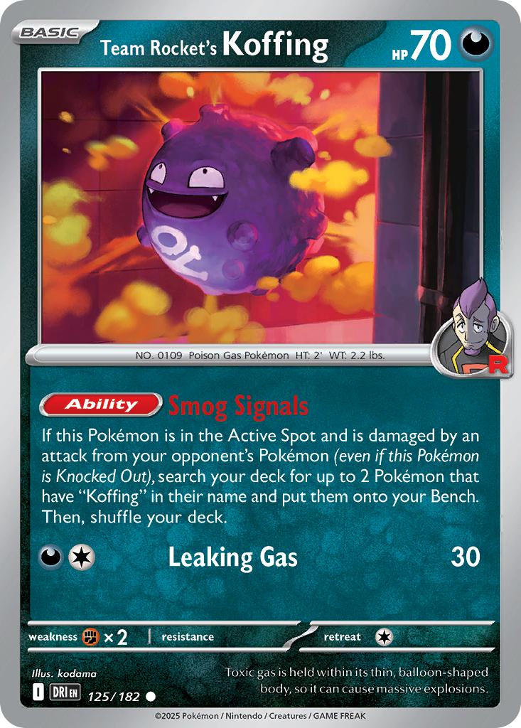 Team Rocket's Koffing - 125/182 - Common [sv10-125] [Non-Holo]