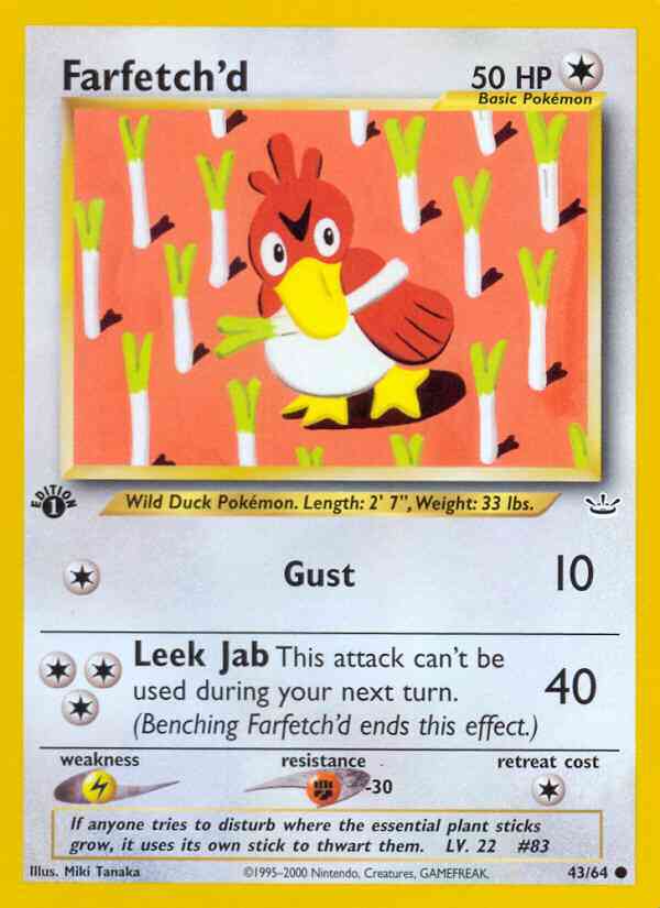Farfetch'd - 43/64 - Common - 1st Edition [neo3-43] [Non-Holo]