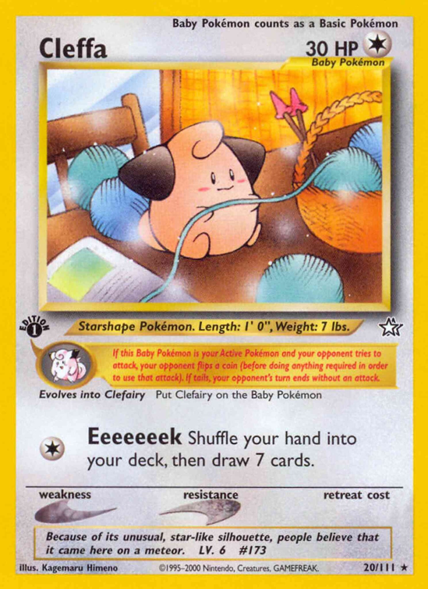 Cleffa - 20/111 - Rare - 1st Edition [neo1-20] [Non-Holo]