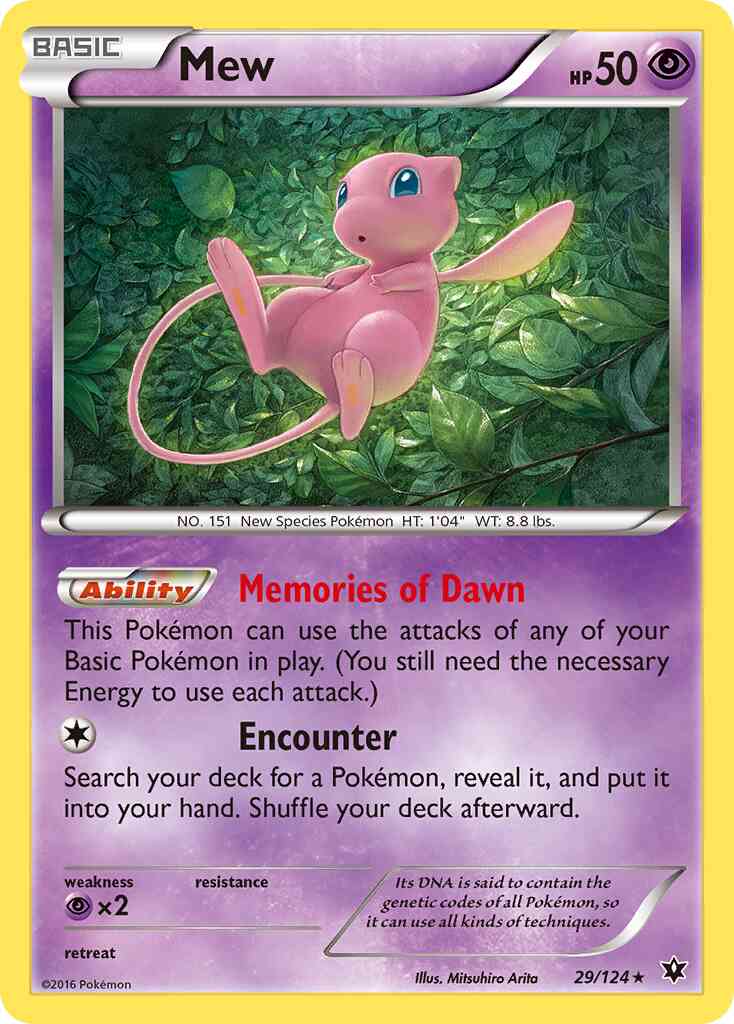 Mew - 29/124 - Rare Holo [xy10-29] [Reverse Holo]