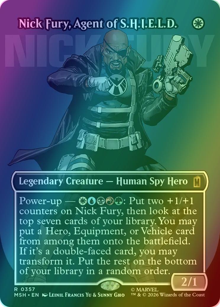 Nick Fury, Agent of S.H.I.E.L.D. [357] [Borderless] [Logo] [Marvel Super Heroes] [Foil]