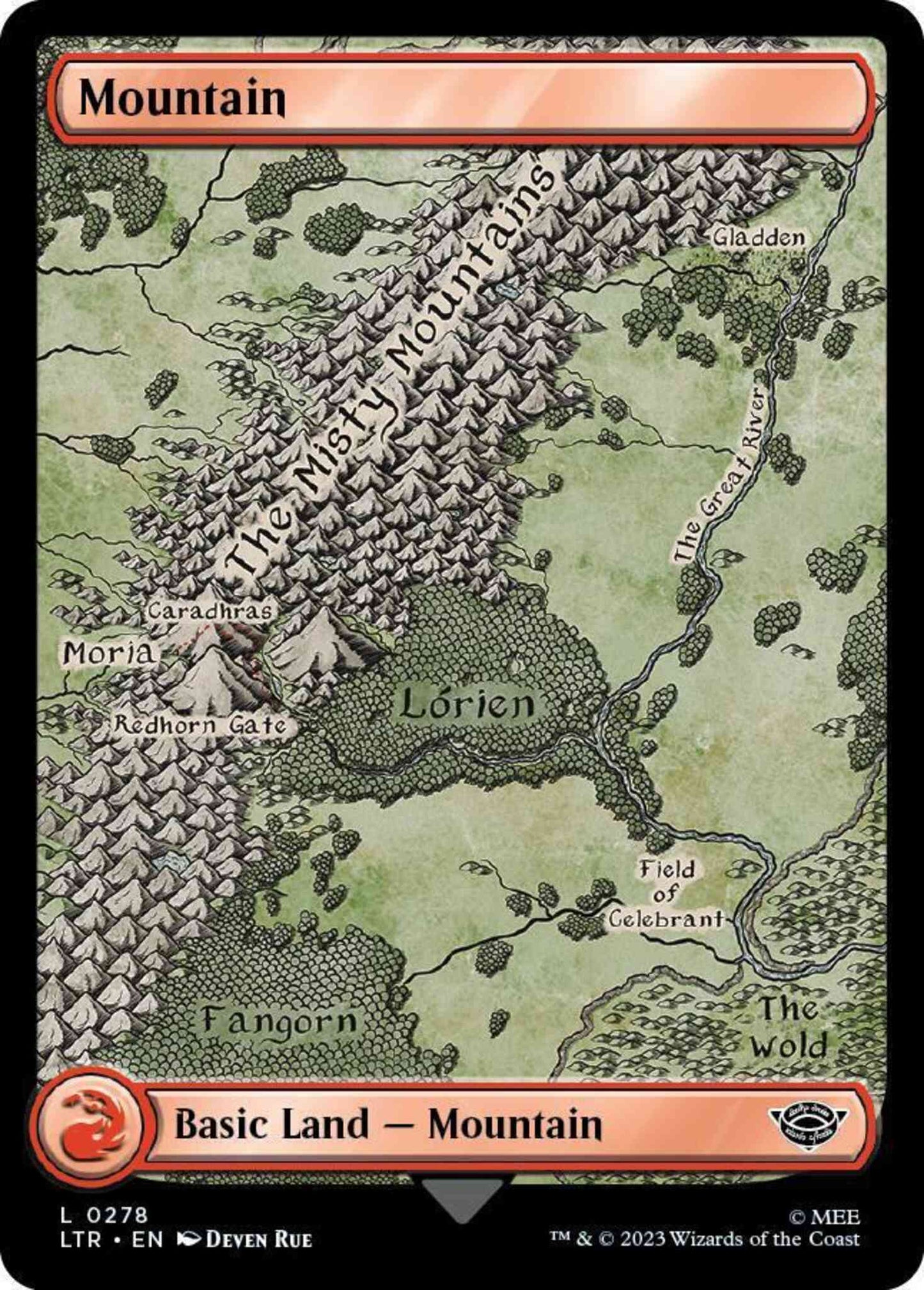 Mountain [278] [Full Art] [Map Lands] [The Lord of the Rings: Tales of Middle-earth] [Non-Foil]