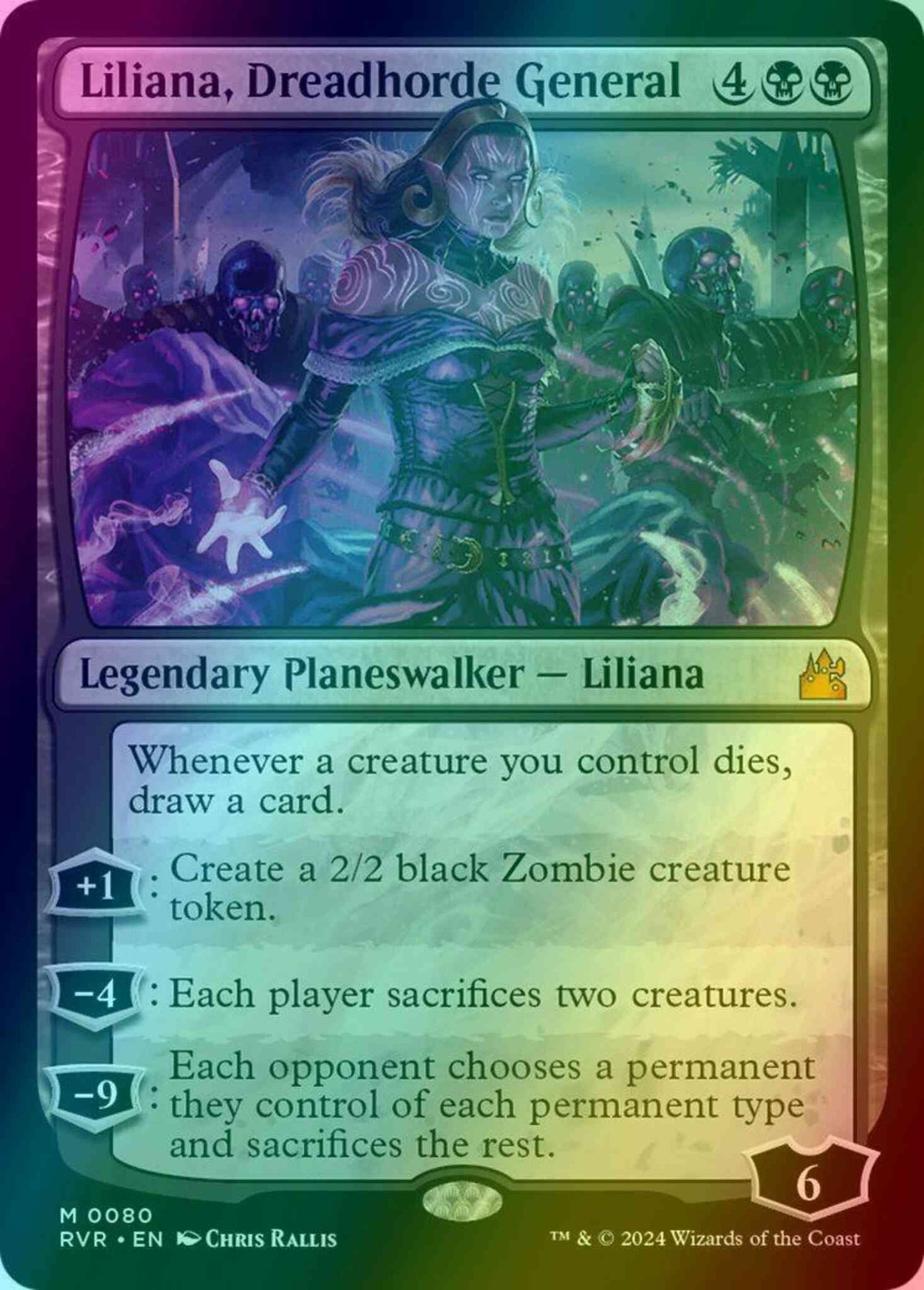 Liliana, Dreadhorde General [80] [Ravnica Remastered] [Foil]