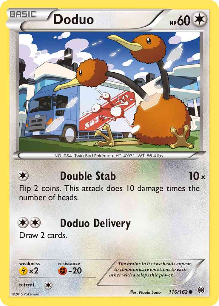 Doduo - 116/162 - Common [xy8-116] [Reverse Holo]