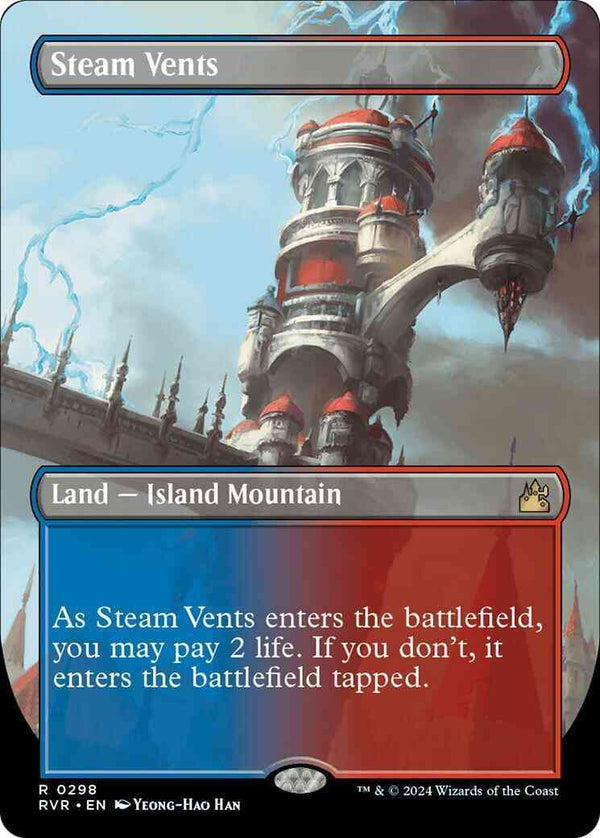 Steam Vents [298] [Borderless] [Ravnica Remastered] [Non-Foil]