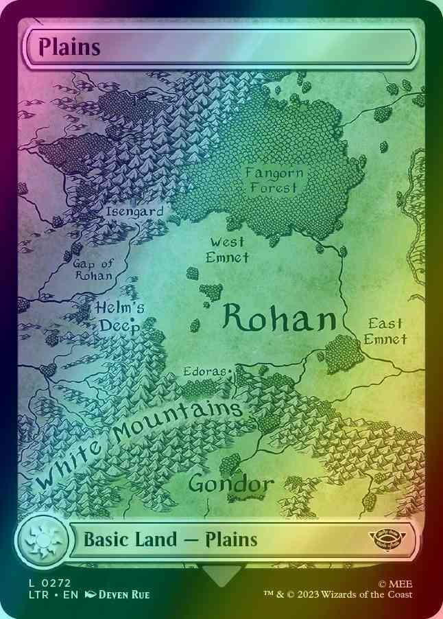 Plains [272] [Full Art] [Map Lands] [The Lord of the Rings: Tales of Middle-earth] [Foil]