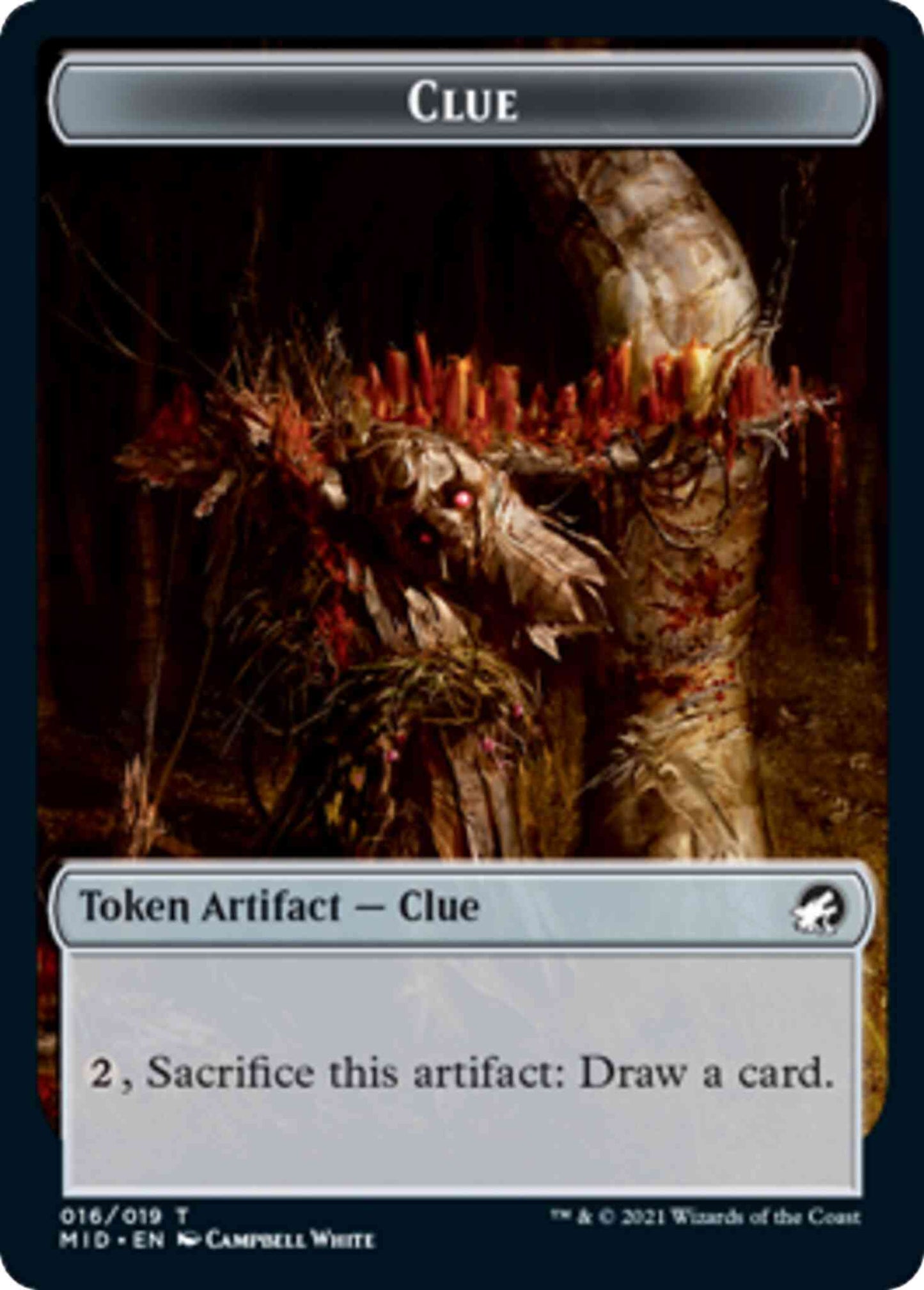Clue Token (16) // Wolf Token (13) [MID/MID Set Symbol] [Challenger Deck 2022 Tokens] [Non-Foil]