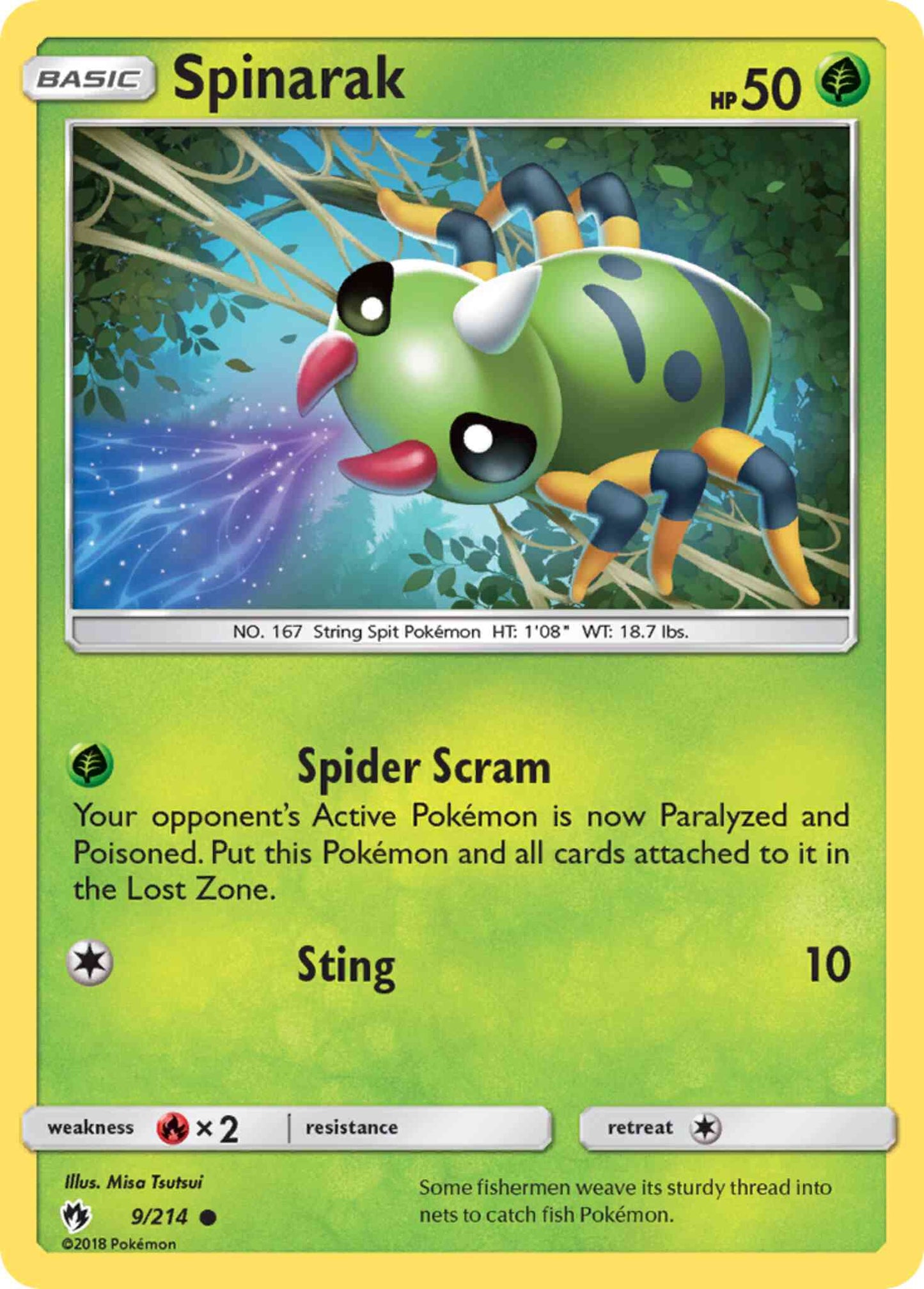 Spinarak - 9/214 - Common [sm8-9] [Non-Holo]