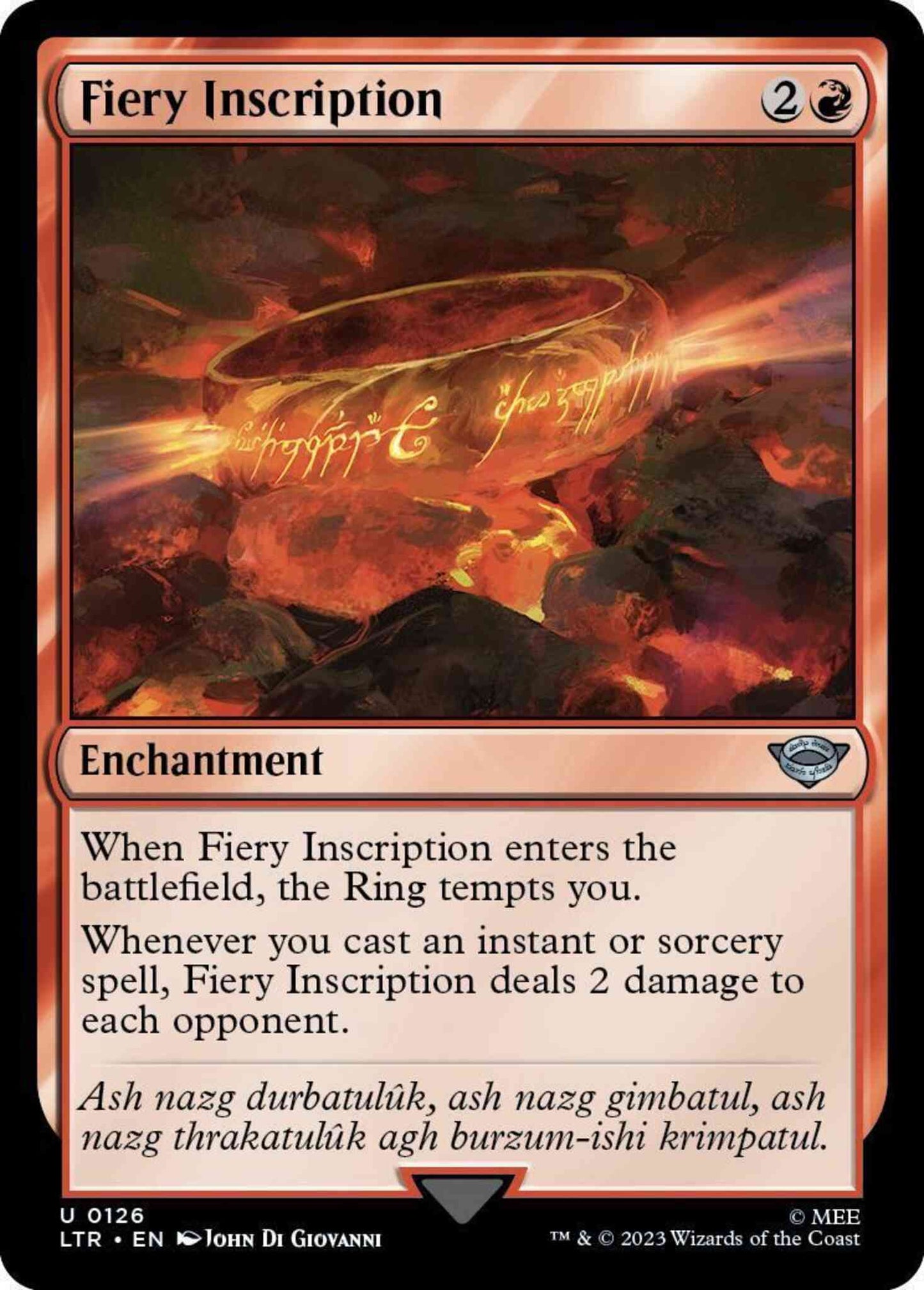 Fiery Inscription [126] [The Lord of the Rings: Tales of Middle-earth] [Non-Foil]