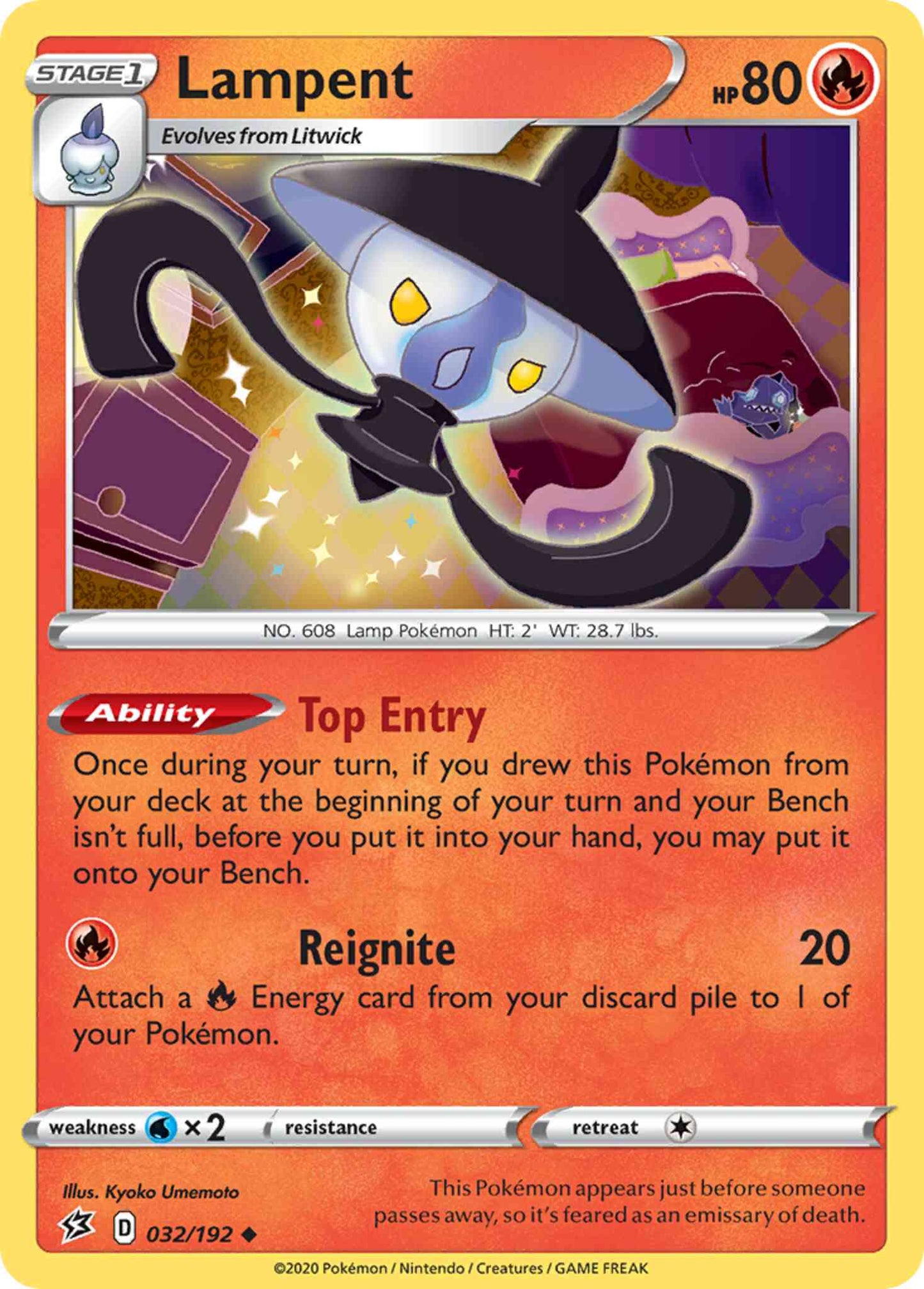Lampent - 032/192 - Uncommon [swsh2-032] [Reverse Holo]