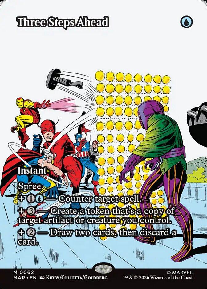 Three Steps Ahead [62] [Borderless] [Source Material] [Marvel Universe] [Non-Foil]