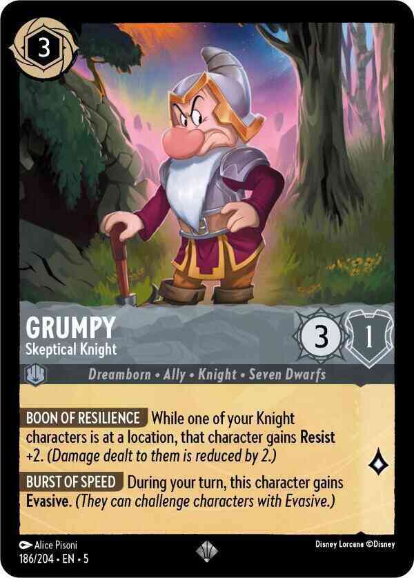 Grumpy - Skeptical Knight - 186/204 [Shimmering Skies] [Non-Foil]
