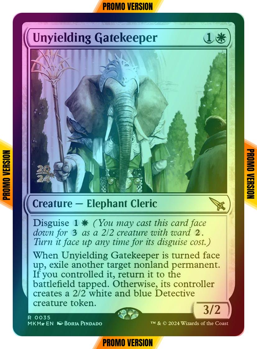 Unyielding Gatekeeper [35s] [Prerelease] [Murders at Karlov Manor: Promos] [Foil]