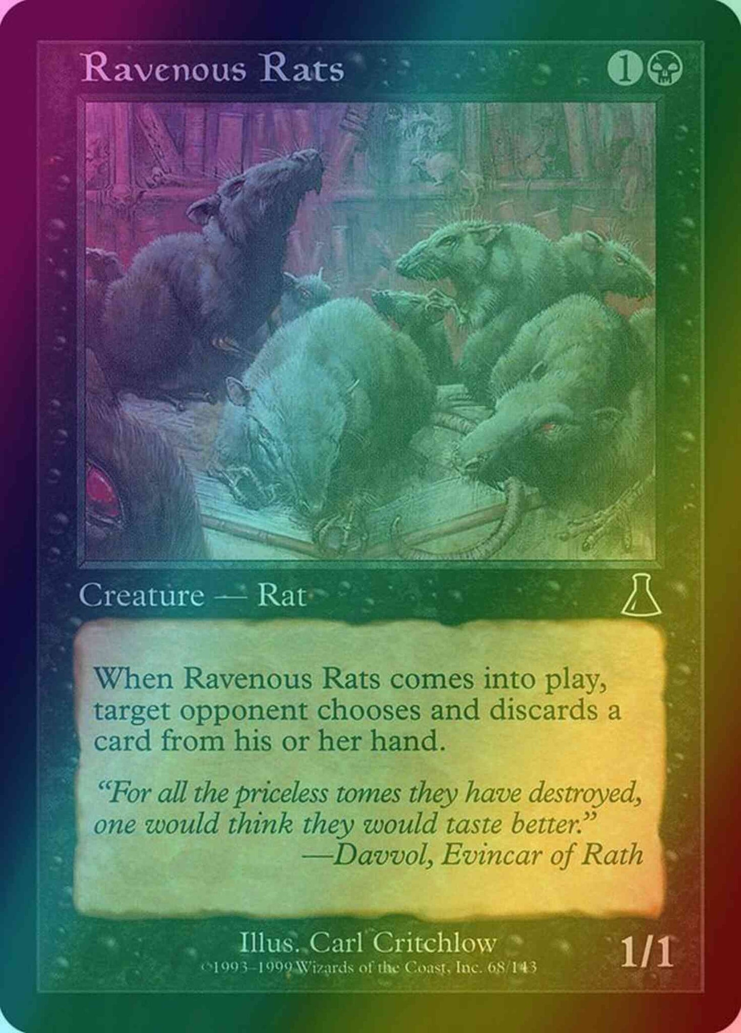 Ravenous Rats [68] [Urza's Destiny] [Foil]