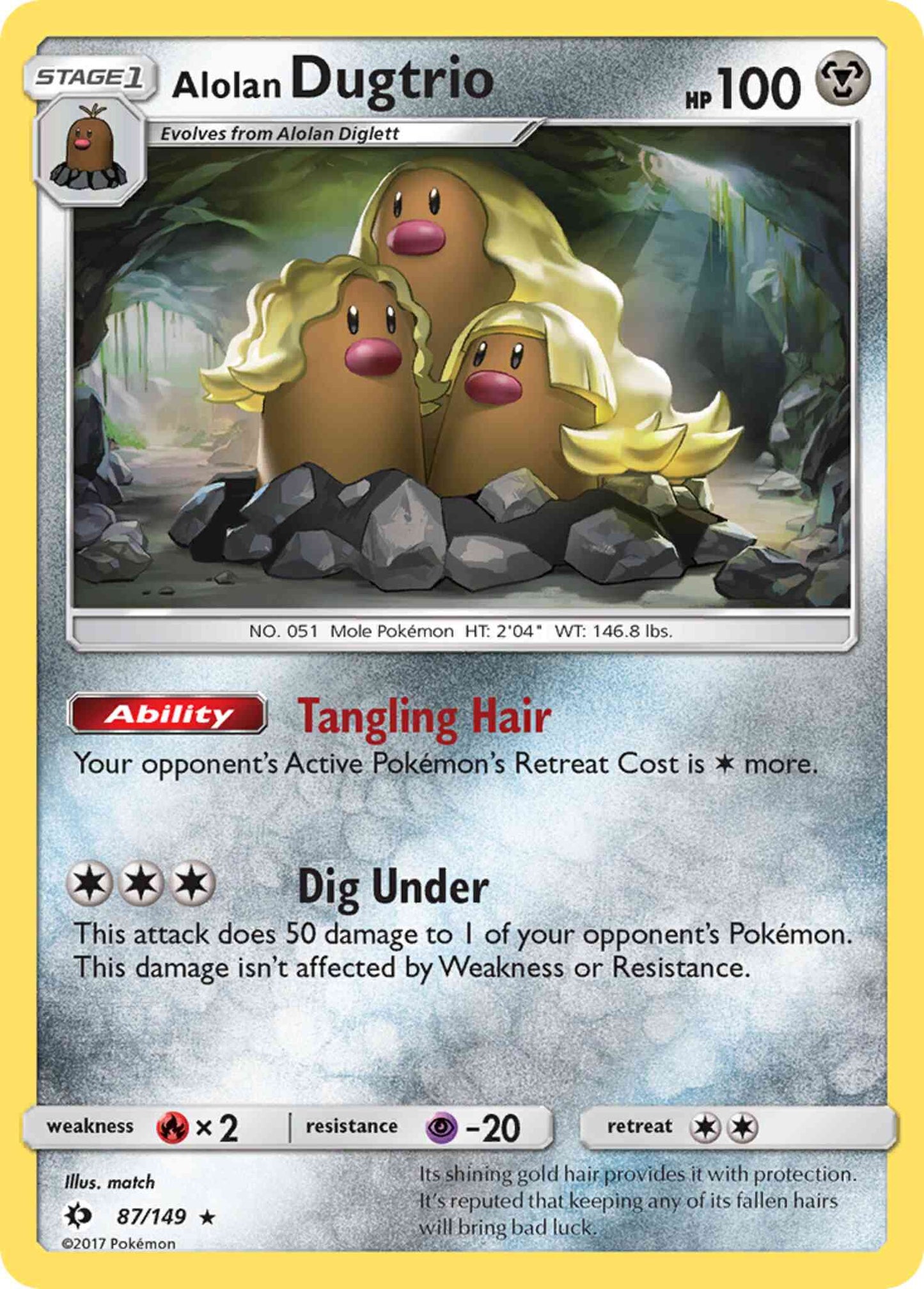 Alolan Dugtrio - 87/149 - Rare Holo [sm1-87] [Holo]