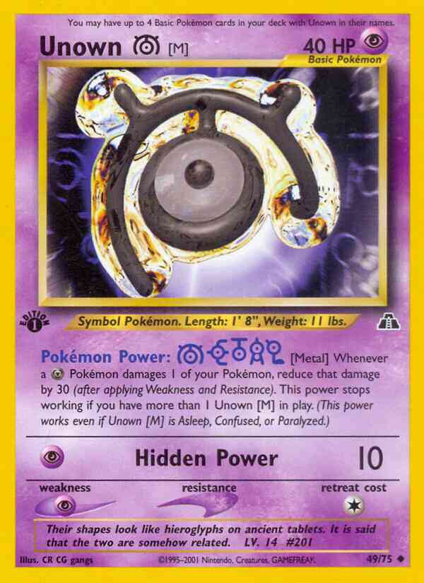 Unown - 1st Edition [M] - 49/75 - Uncommon - 1st Edition [neo2-49] [Non-Holo]
